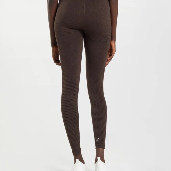 Gymshark Vital Seamless 2.0 Leggings in Cherry Brown Marl - Picture 2 of 7
